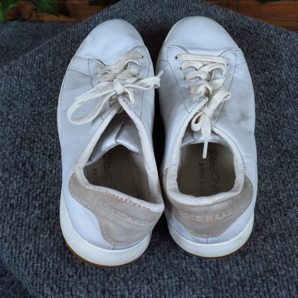 Cole Haan GrandPrø Women Tennis Sneaker Size 8.5 Athletic White Leather W02897